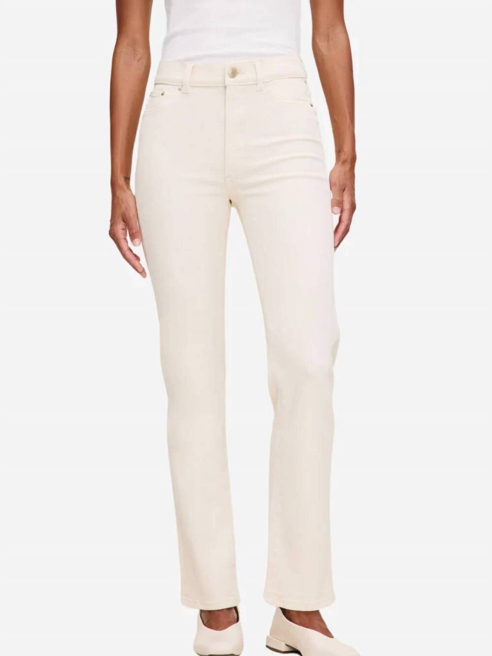 NEW DL1961 - WOMEN'S halle straight high rise instasculpt jeans in ecru